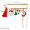 Brooches Year Gift Creative Cartoon Christmas Enamel Badge Cute Santa Claus Elk Tree Gloves Snowflake Brooch Personality Jewelry