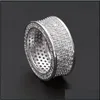 Bandringen heren hiphop goud ring sieraden mode edelsteen simatie diamant ijs voor mannen c3 drop levering dhy4c