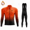 Cykeltröja sätter Winter Thermal Fleece Long Sleeve Sportswear Racing Suit For Men Bib Pants Clothing 221201