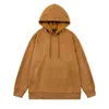 Men's Hoodies Winter 2023 Fashion Hooded Yellow Sweat Hoodie Fleece Solid Color Keep Warm Windbreaker Sweatshirt For Men