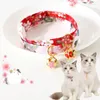 Dog Collars Little Daisy Net Red Sun Flower Adjustable Pets Bell Collar Cat Dogs Deworming Necklace Pet Puppy Supplies