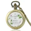 Pocket Watches Verse Werset Ulecza złamane serce (Psalm 147: 3) Vintage Bronze Quartz Watch Classic Men Men Women Party Prezentacja