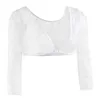 Kvinnotankar camis 3xl arm shaper kvinnor båda sidor mesh sömlös silm formkläder skörd topp bantning övre skjorta blusar svart vit hud y2302