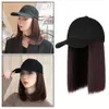 Top kapaklar kadın şapka beyzbol perukları ile sentetik saç partisi peruk kısa pervane tam düz b1f0 g230201