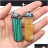 Charms Wrap Natural Stone 7 Chakra Sword Shape Rose Quartz Healing Reiki Crystal Tiger Eye Pendant Finding For Diy Men Neckl Dhgarden DHQ6X