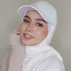 Ball Caps 2022 Jersey Scarf ile Yeni Müslüman Moda Beyzbol Kapakları Hijab Şal Şapk Star Set Türban Bonnet Kadın Giyim Aksesuarları G230201