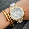 Armbandsur Contena kvinnors klockor Rose Gold Top Ceramic Wrist Watch Ladies Sterling Diamonds Lady Crytal