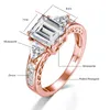 Anelli a grappolo in vero argento sterling 925 per donna 3ct D colore taglio smeraldo Moissanite fidanzamento gioielleria raffinata GRA certificato all'ingrosso