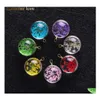 Charms Creative Dried Flower Pendant f￶r ￶rh￤nge Halsband Kvinna Fashion Glass Ball Pressed Diy Jewelry Accessories Drop Delivery Fin Otam3