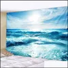 Tapestries Blue Sea Water Tapestry Mandala Wall Hanging Boho Bedroom Rug Couch Blanket 6 Size Drop Delivery Home Garden Dh8Ug