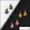 Boucles d'oreilles en pierre de résine Geométrique Druzy de concepteur de lustre