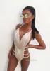 Women's Jumpsuits Rompers OMSJ Sequins Strappy Backless Bodysuit Sleeveless Summer Beach Bodysuits Clubwear Outfits 230131