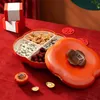 Piatti Snack Frutta secca Scatola portaoggetti creativa con coperchio per feste Picnic Uso quotidiano