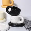 Cups Saucers Koreaanse ins keramische splash inktgolf dot mug koffiekopje en schotelmelkthee reizen cola bier voor geschenken