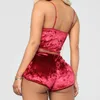 Pyjamas de vêtements de nuit pour femmes ensemble femmes Sexy rose rouge soie Satin velours Pijamas vêtements de nuit Robe vêtements de nuit Lingerie Pj ensembles