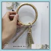 Party Favor 24 Styles Colorf Pu Leather O Key Chain Custom Assel Wristlet Bracelet Keychain Bangle Women Girl Ring Wrist Strap Drop Otdn9