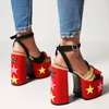 Sandalet Son Platform Bow Tie Yıldızlar Kızlar İçin Güzel Yumuşak Konforlu Kadın Heel Ayakkabı Toka Kayış Elbise Boyutu 43