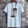 Men's T-Shirts JFUNCY 2023 Summer Oversized Cotton Man T-Shirts Casual Men T Shirt Fashion Trendy Loose Breathable Short-Sleeve Top Tees Y2302