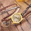 Orologi da polso Orologio al quarzo da donna Marca Oro Gin Bracciale Cinturino in pelle intrecciata leopardata multistrato Orologio di lusso Regali femminiliOrologi da polso