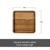 Plates 1Pcs Japanese-style Wood Serving Tray Square Rectangle Simple Style Sushi Snack Bread Dessert Cake Plate With Grooved Handle