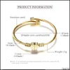 Armreif Liebe Herz Armbänder Schraube Armreifen Frauen Edelstahl Armband Einstellbar Gold Sier Schmuck Geburtstagsgeschenk Drop Lieferung Otzaq