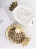 Piatti Vassoio per ananas Gioielli artigianali in ceramica Galvanotecnica Stoccaggio in oro Ornamento creativo per la casa