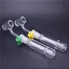 Pipe à fumer de haute qualité 14mm joint brûleur à mazout en verre bong avec clip en plastique sans clou de quartz à 45 degrés Dab Straw Oil Rig