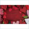 Décoration de fête Planche de bois rouge Toile de fond Amour Fleur Fond Anniversaire Mariage Vacances Saint Valentin Décor Po Booth Studio Prop Dhhp3