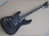 Left Hand 6 Strings Black Electric Guitar with Rosewood Fretboard Quilted Maple Veneer Customizable