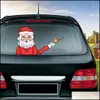 Inne świąteczne zapasy imprezy świąteczne naklejki samochodowe magiczne machanie Święty Mikołaj Elk Elk Xmas Substandshield Sticker Tylna Windsn Wiper Dhtjg