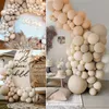 Andra evenemangsfestartiklar Beige Balloons Garland Arch Kit med naken White Apricot Globos för förlovningsbröllop Baby Shower Birthday Boho Decoration 230131