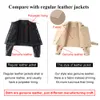 Womens Leather Faux Sheepskin Coat for Women Jacket Winter Spring Moto Biker äkta toppkvalitet Black S7547 230131