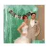 Party Decoration 3Ftx8Ft Sequin Curtain Light Green Glitter Christmas Backdrop Po Wedding Baby Show Drop Delivery Home Garden Festiv Dhxmw