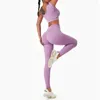 Canottiere da donna Fitness Viola Reggiseno e leggings da yoga Completi Abbigliamento sportivo da donna Set sportivo da palestra Abbigliamento da allenamento per corsa Due pezzi