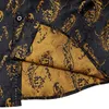 Mäns avslappnade skjortor Black Gold Paisley Långärm för affärskontor Slim Fit Man Dress Clothing 230201