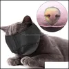 Kedi Tımar Nefes Alabilir Naylon Muzzles Yüz Maskeleri Damat Yardımcıları Banyosu Antibriting Aletler için Antiscratch Pet Malzemeleri Daml Deli Dhftn