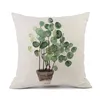 Pillow Leaves Cover Tropical Plants Watercolor Leaf Modern Minimalist Sofa Pillows Case Home Decor Living Room Chair Pillowcase