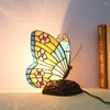 Lampes de table vitraux papillons lumière intérieur décoration de la maison UK Plug lampe de bureau éclairage parure décorations de bureau