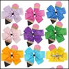 Party Favor 5inch Fashion Kid Bow Hairpin Hair Clips Girls Stor Bowknot Barrette Girl Manual Ribbon Bows Clip Children Accessories DHBWK
