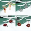 Kolczyki na stadninie Piękne świąteczne wisiorek Prezenty Modne drzewo Bell Snowman Metal Ear Hooks Biżuteria dla kobiet dziewczęta