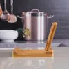 Cooking Utensils Foldable wooden pot lids holder cutting board steel spoon shelf pan rack for kitchen Supplies organization Storage 230201