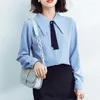 여자 T 셔츠 2023 Elegantes 가을 여성 블라우스 여성 오버 사이즈 탑 느슨한 사무실 작업복 blusas mujer de moda