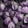 Anhänger Halsketten Natürlicher Kristall Amethyst Rohstein Halskette Schmuck 472 H1 Drop Lieferung Anhänger Dhoar