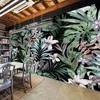 壁紙カスタム壁画手描きヨーロッパの牧歌的な芸術絵画熱帯雨林バナナレストラン自己接着壁紙