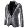 Trajes para hombre Blazers Brillos formales Chaquetas Lentejuelas Fiesta Botón Baile Bling Abrigos Boda Blazer Caballero 230131