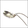 펜던트 목걸이 스웨터 보석 보석 보석 스타일 유약 곤충 여성 Cicada 체인 작은 파워프 바퀴벌레 목걸이 드롭 DHAHC