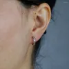 Hoopörhängen 2023 Guldfärg Enkel mode graverad ihålig stjärna Small Plain Circle Geometric European Women Earring smycken