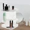 Boîtes de rangement Vanity Vanity Organizer rotatif Cosmetics Rack Plastic Desktop