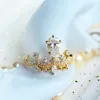 Fedi nuziali CAOSHI Gioielli alla moda per le donne Zirconi brillanti Design squisito della corona Eleganti fasce di fidanzamento Accessori
