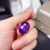 Cluster Rings Fashion Natural And Real Amethyst Ring 925 Sterling Silver For Men Or Women